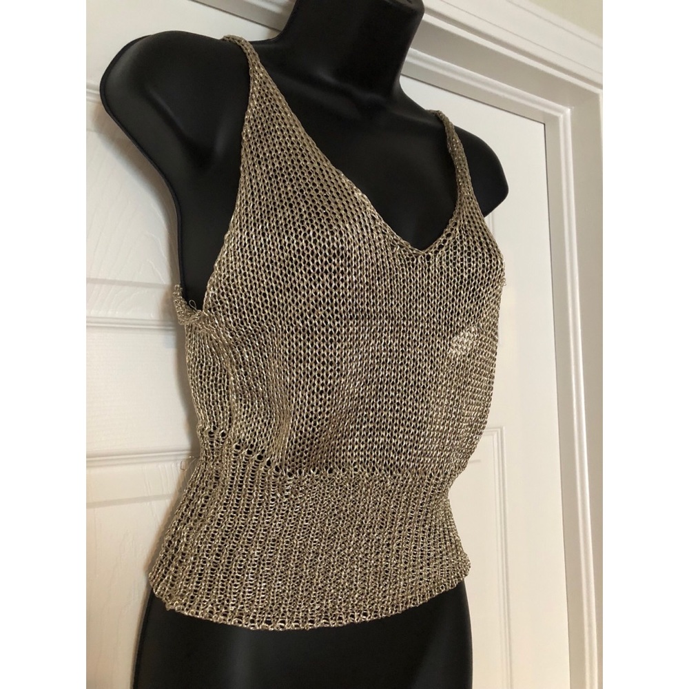 Metallic Crochet Cropped Cami